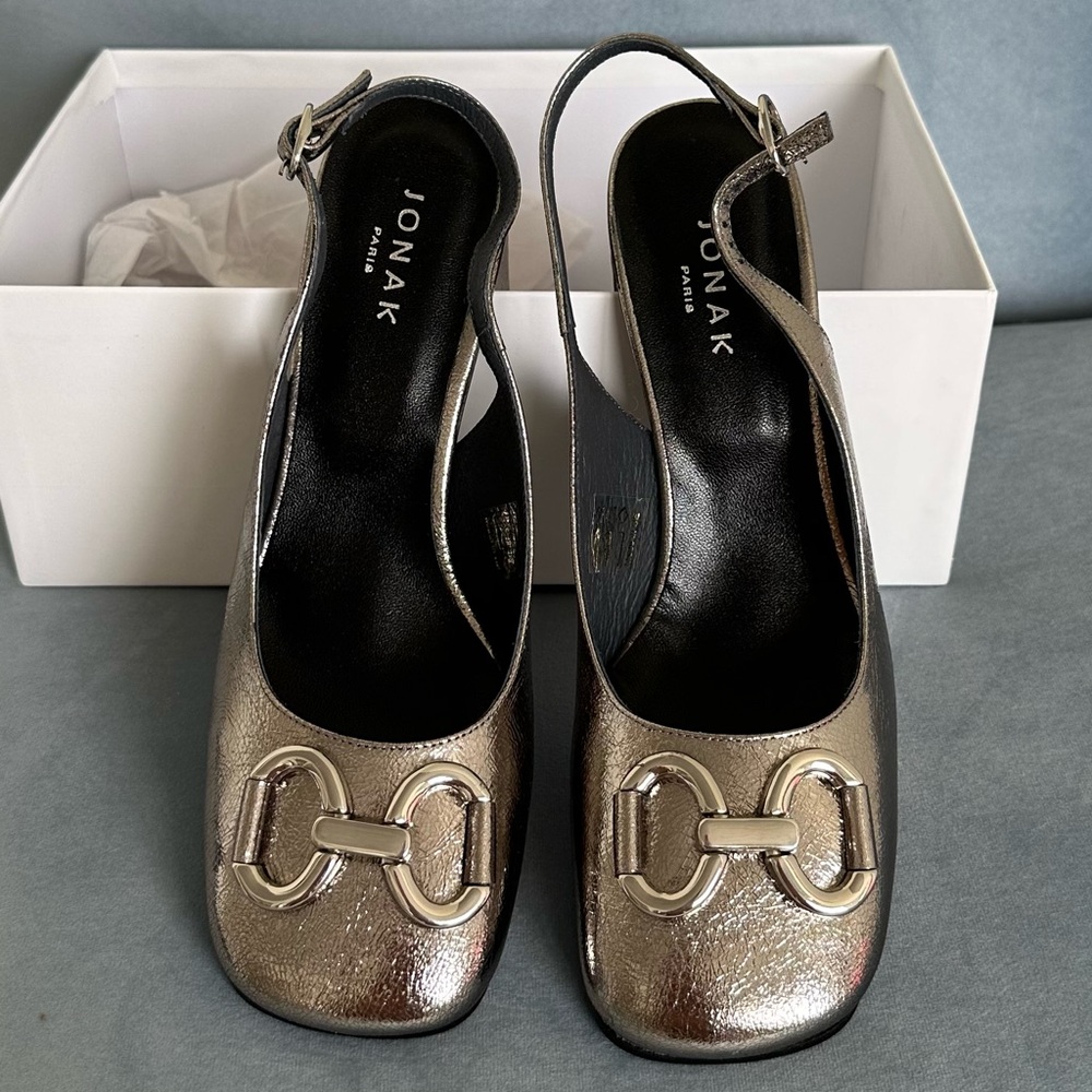 Silver Preppy shoes slingback Jonak